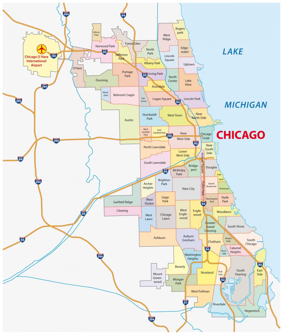 シカゴ周辺地図