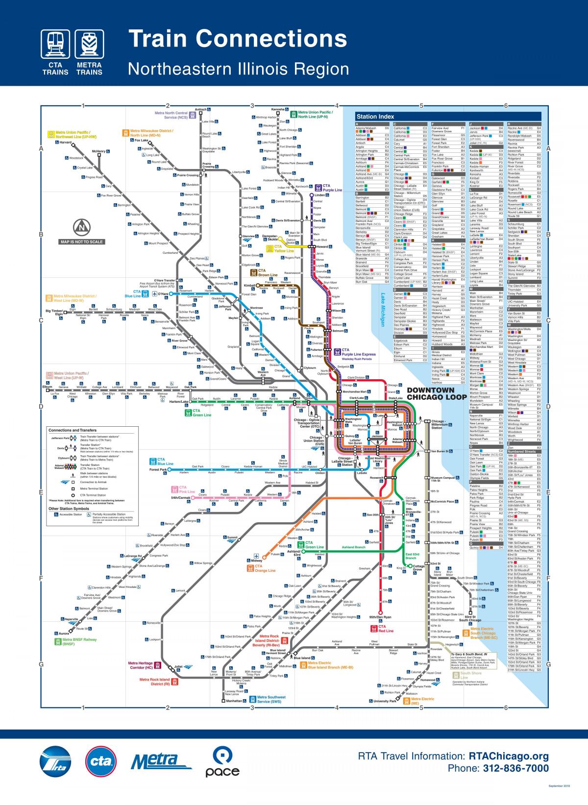 シカゴの鉄道駅の地図