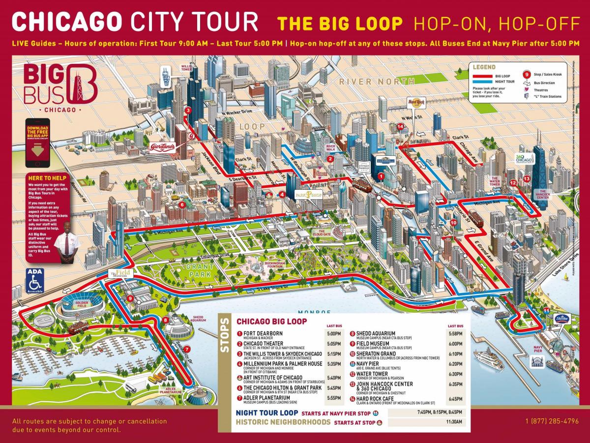 シカゴ 地図 ビッグバス
