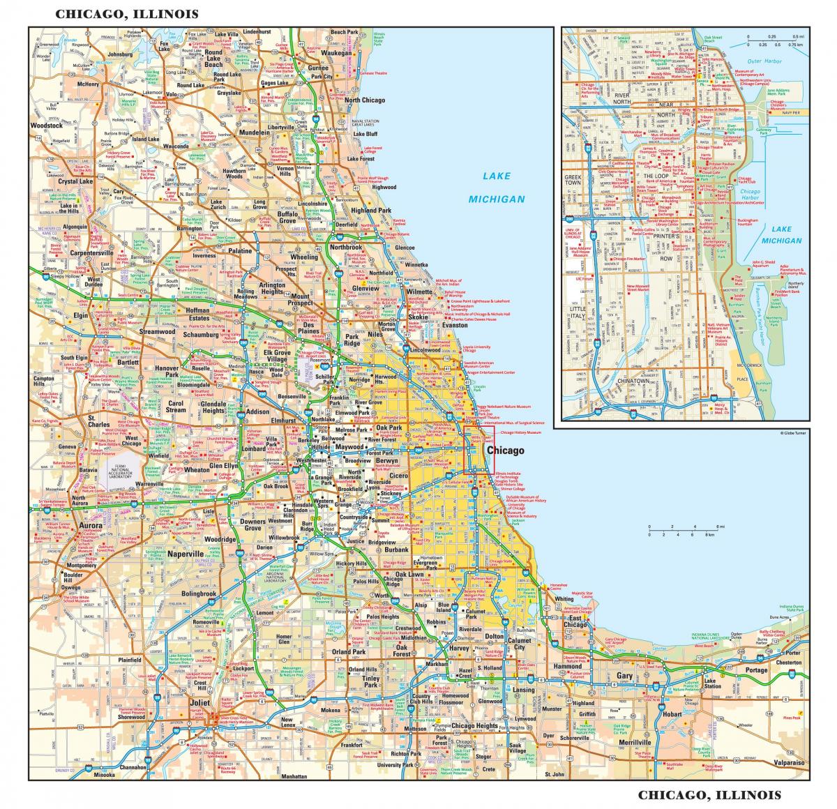 シカゴ市の地図