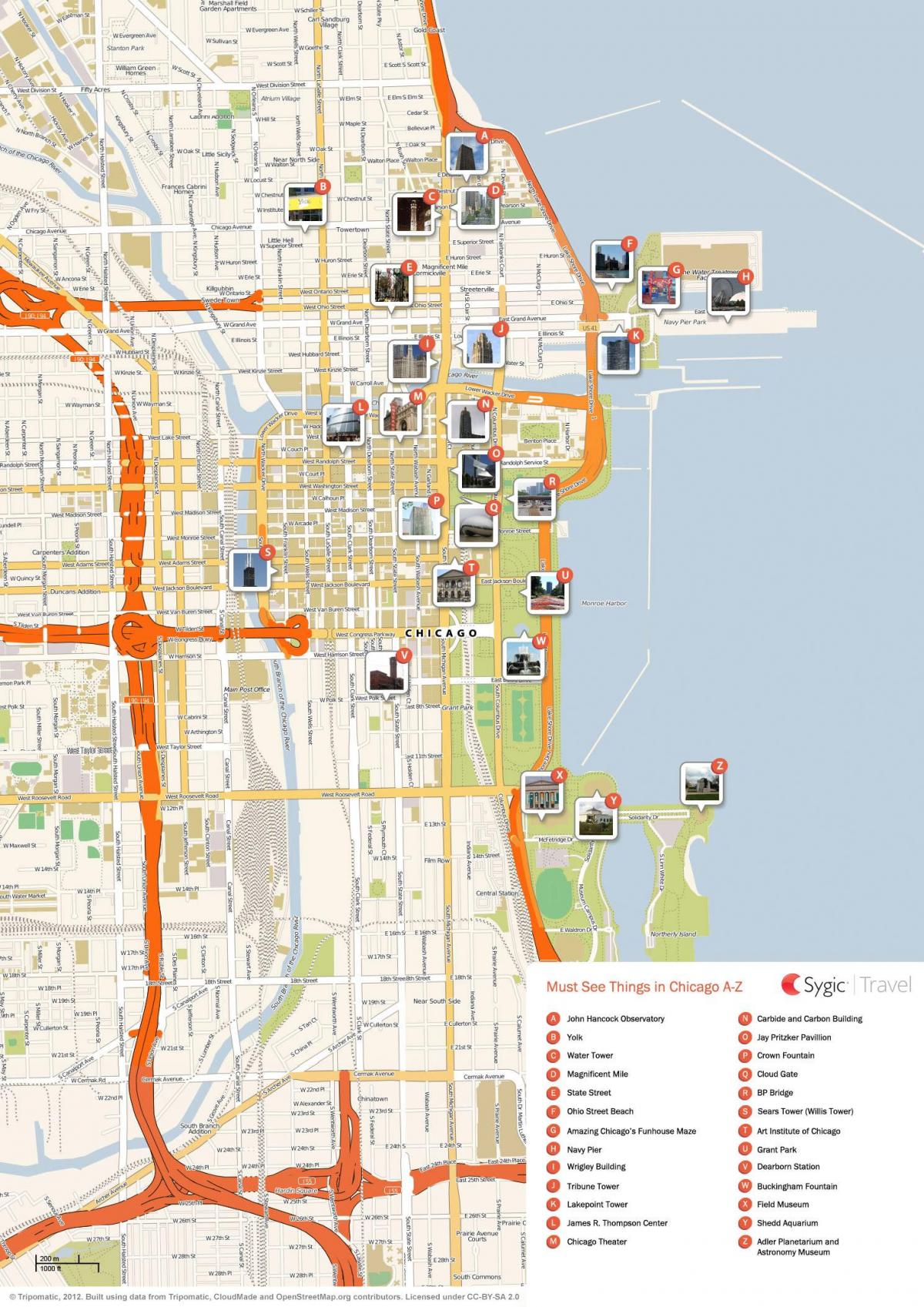 シカゴ観光マップ