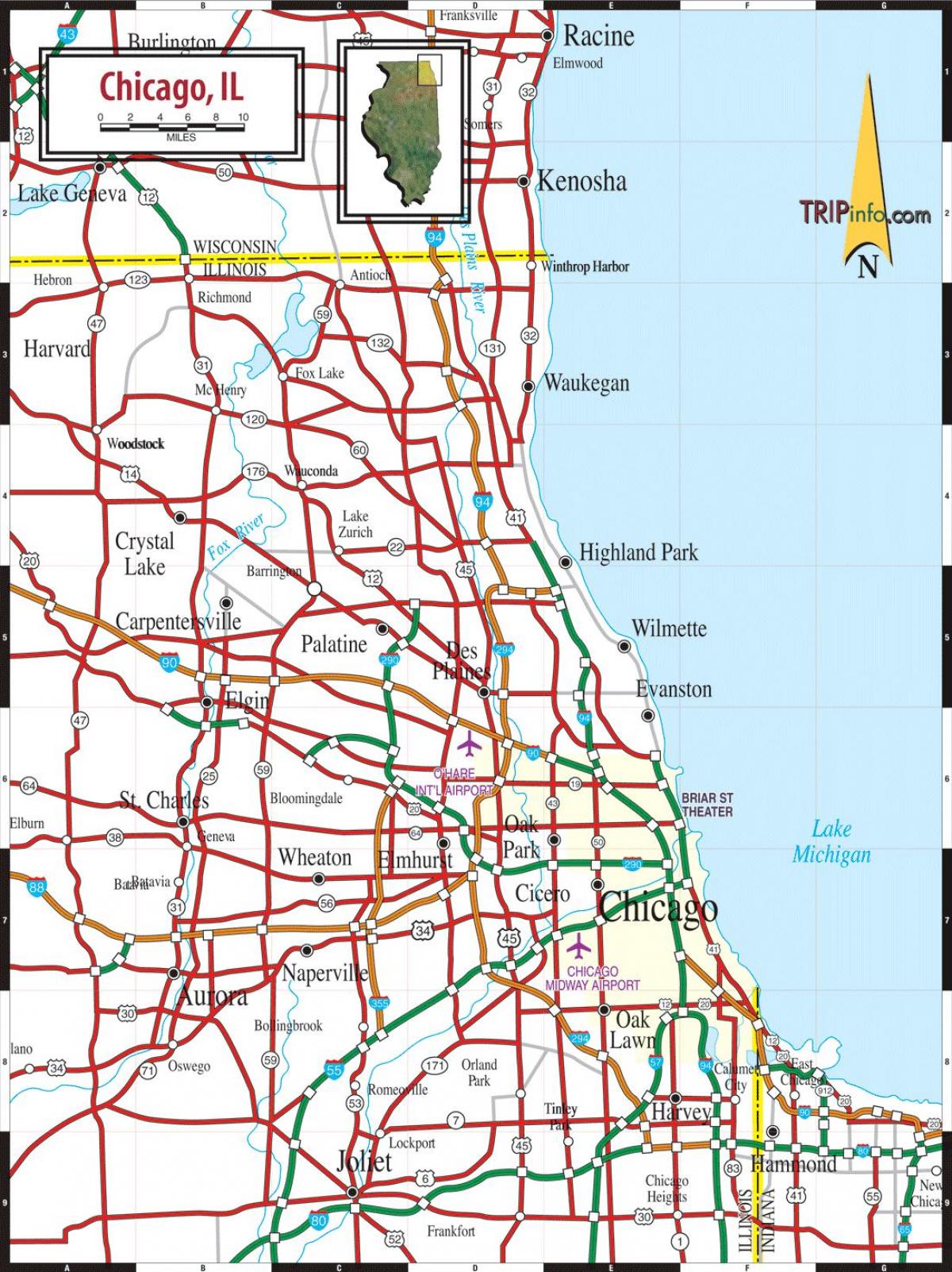 シカゴ道路地図